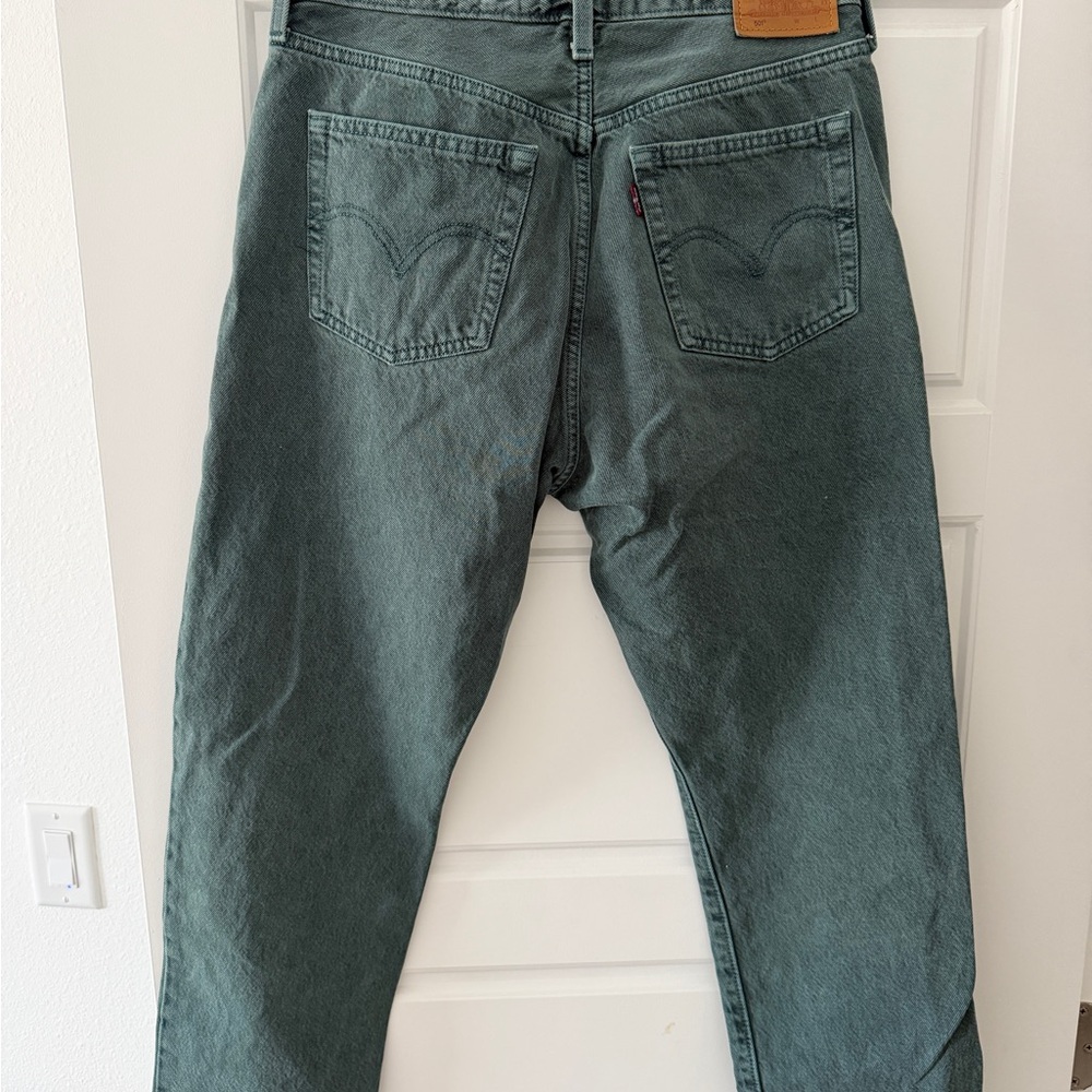Levi's Women's 501 Cropped Jeans in Dark Green - Picture 2 of 2
